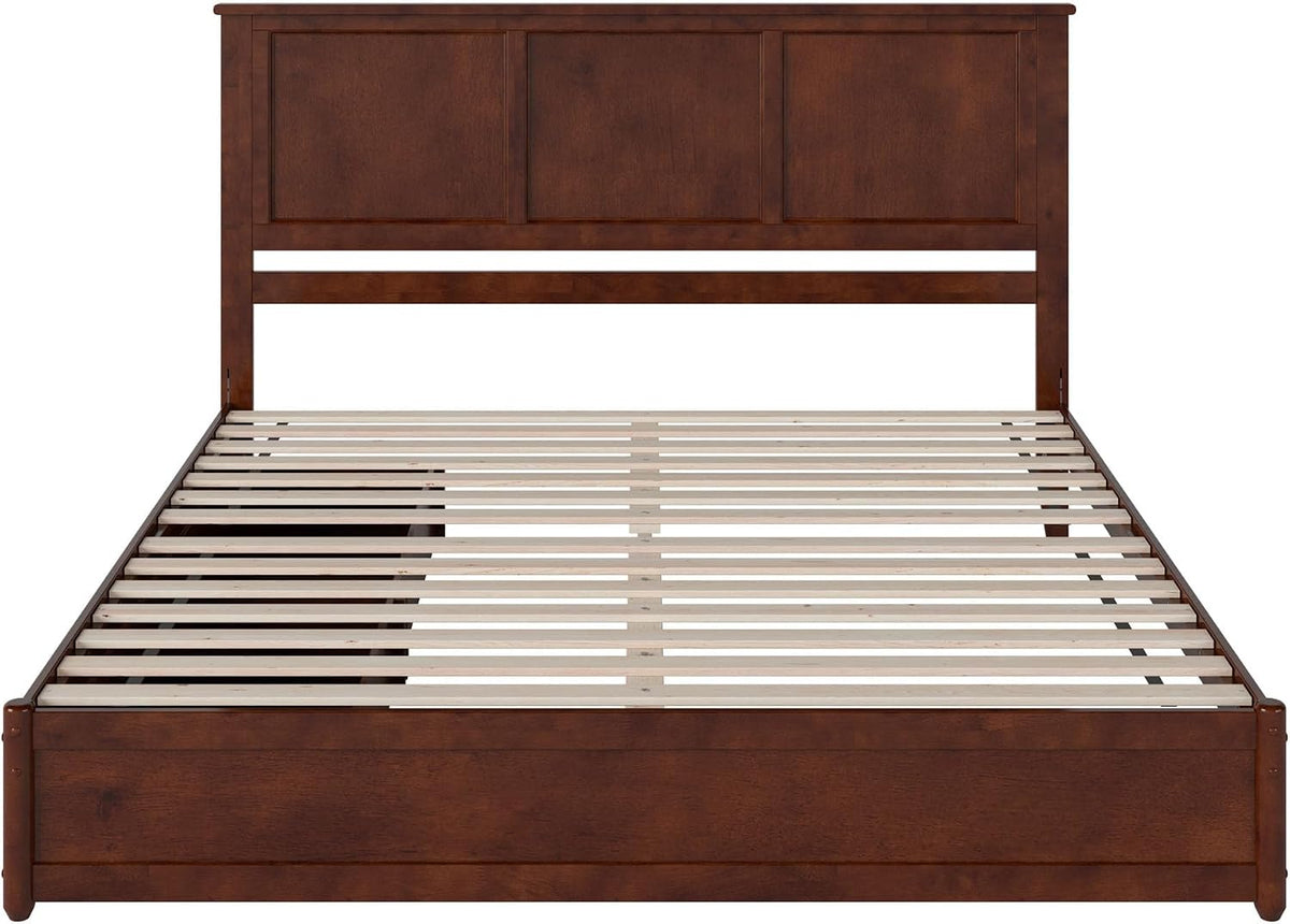 AFI, Felicity King Platform Bed with Panel Footboard & Storage Drawers, Walnut