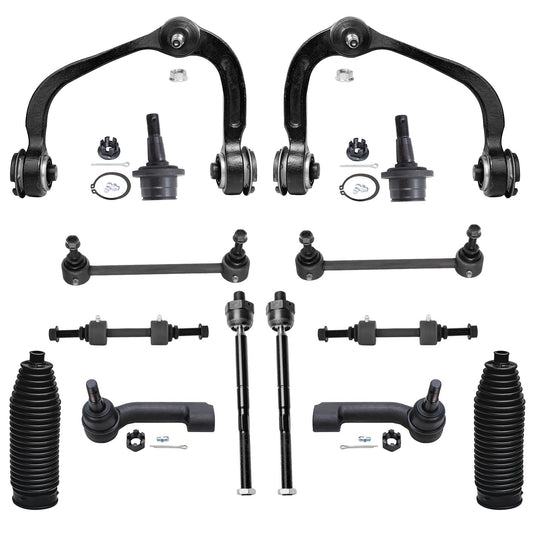 Detroit Axle - Front End 14pc Suspension Kit for Ford 2007-2014 Expedition Lincoln Navigator [2WD; 4WD], 2 Upper Control Arms 2