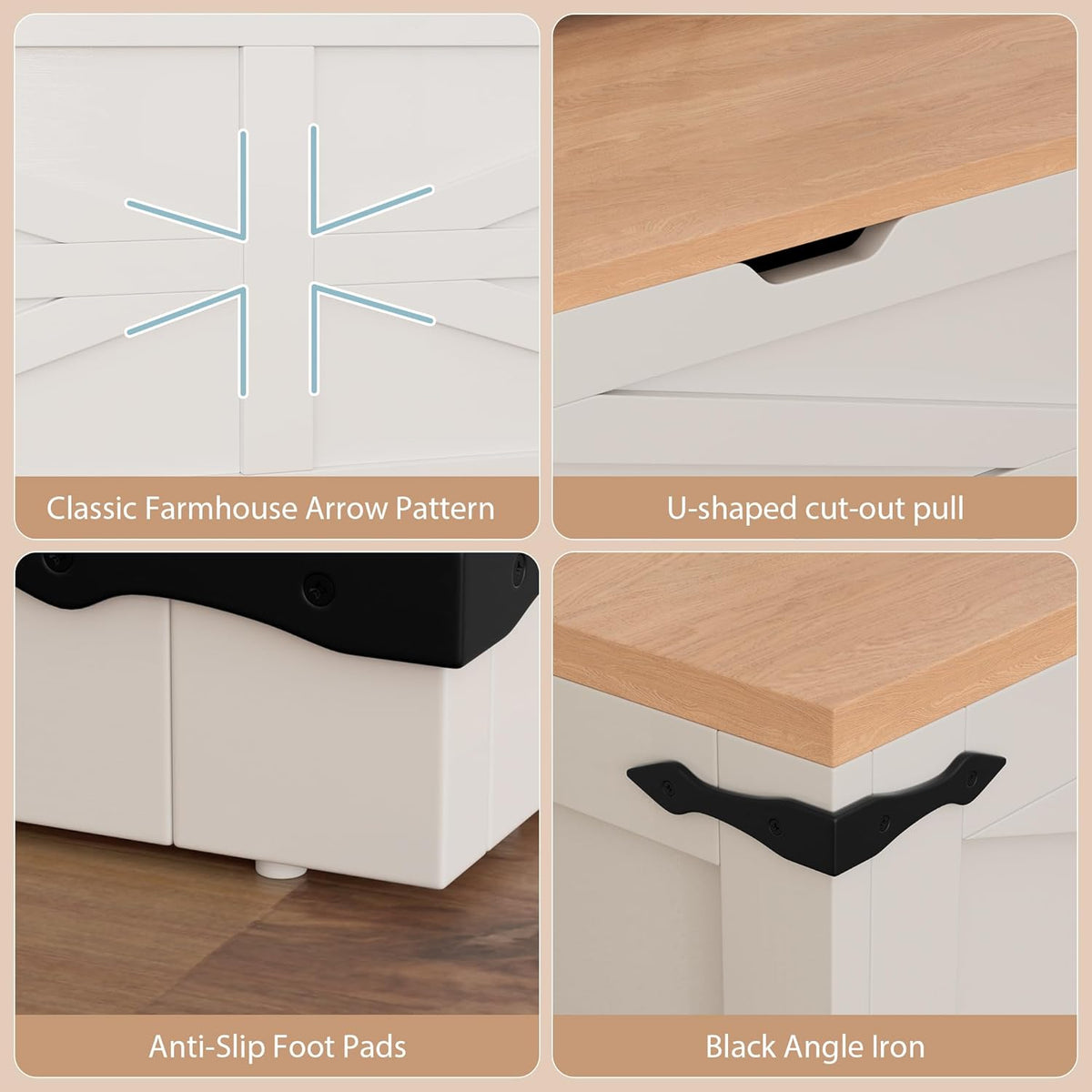 Godchoices Kitchen Breakfast Nook Bench, L Shape Corner Storage Bench, Farmhouse Corner Dining Bench with Hidden Storage for Dining Room, Living Room, Entryway