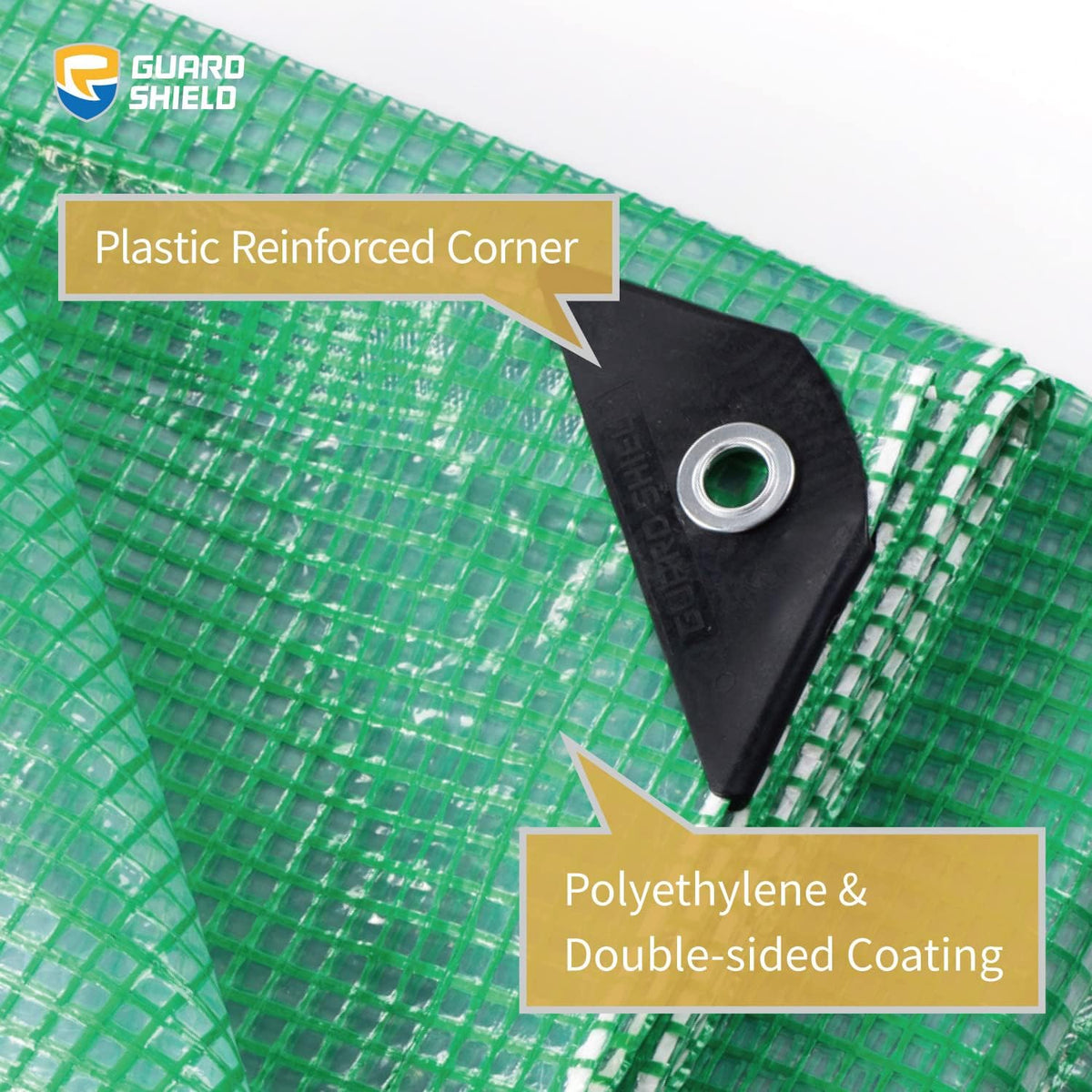GUARD SHIELD Clear Green Tarp Heavy Duty 12x20 Feet Waterproof for Greenhouse Outdoor Garden Poly Cover UV Resistant 3x3 Weave 10mil