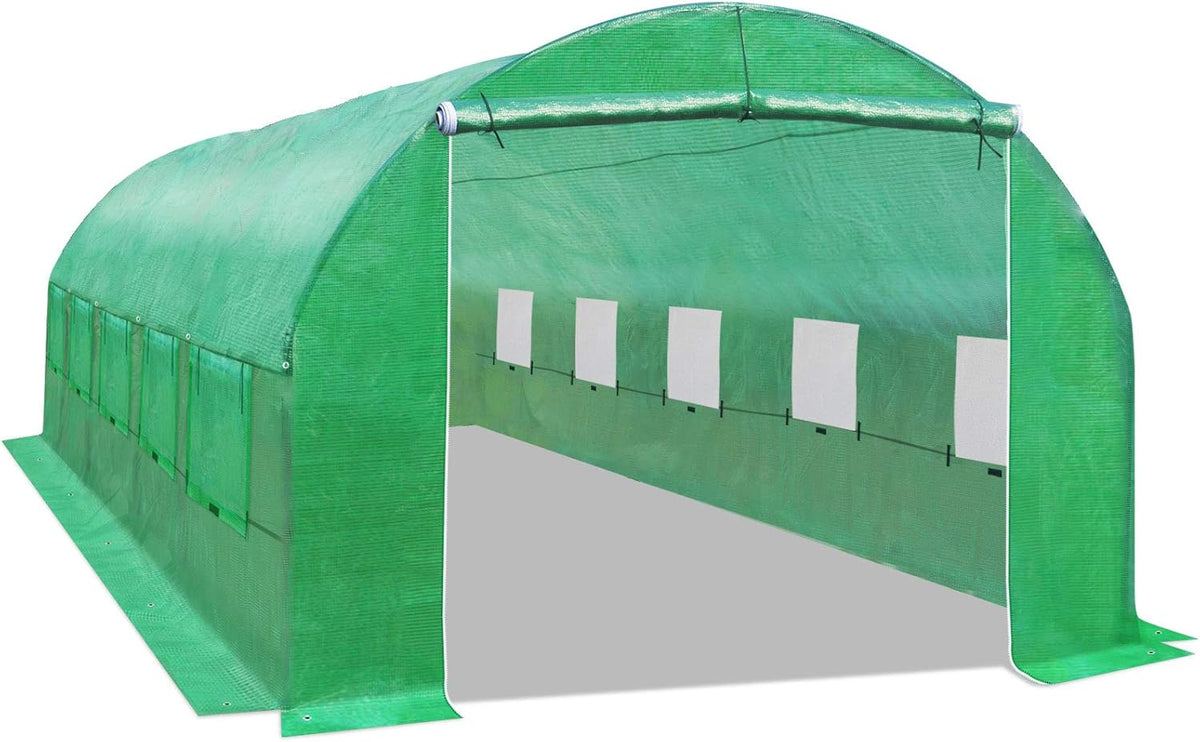 Strong Camel Greenhouse Replacement Covering for Outdoor Larger Hot Garden House , Support Arch Frame Climbing Plants/Flowers/Vegetables (24.6'X10' X 7', Cover)