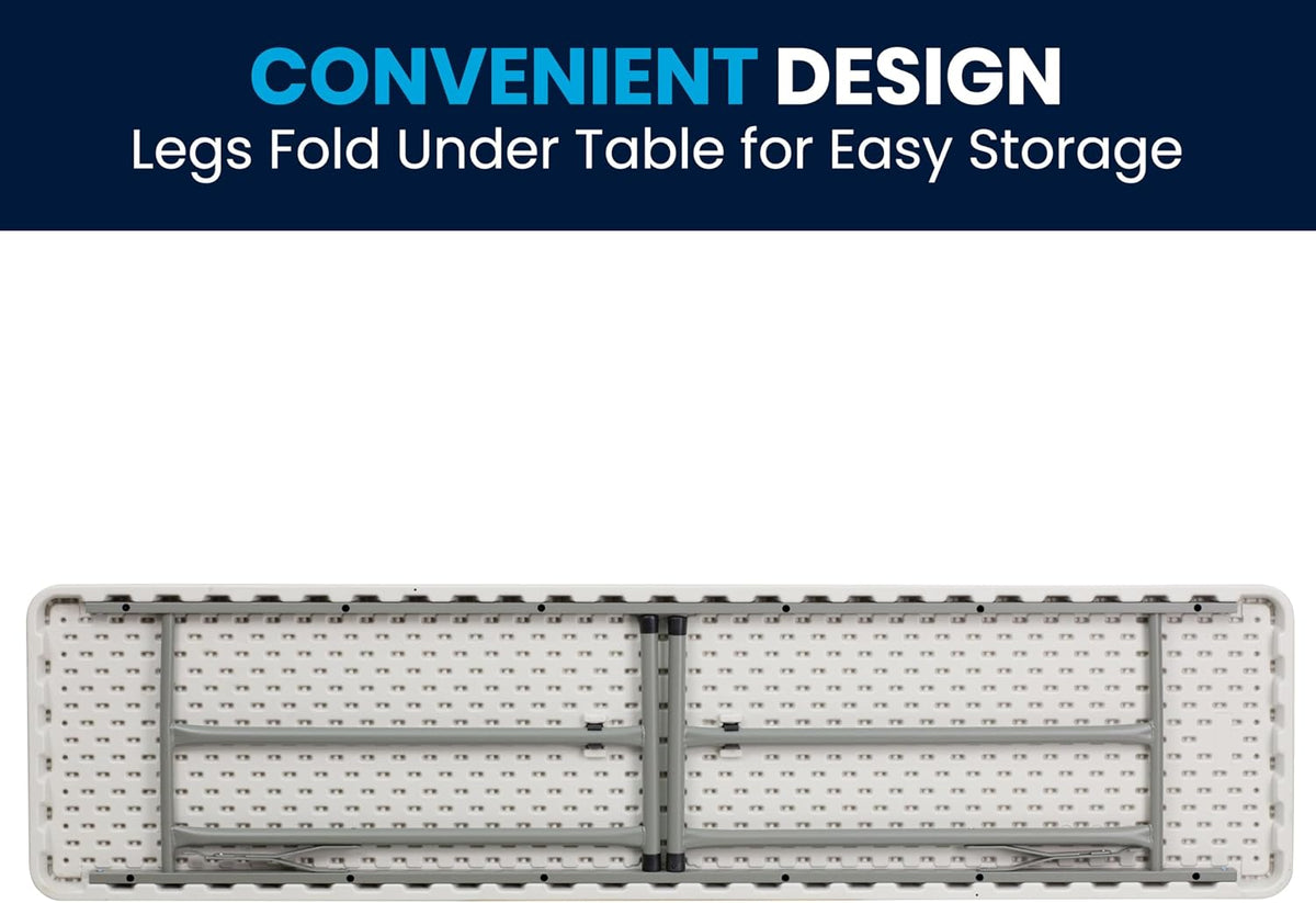 Flash Furniture 6 ft Plastic Folding Training Table, Granite White | Durable Construction, Commercial Use