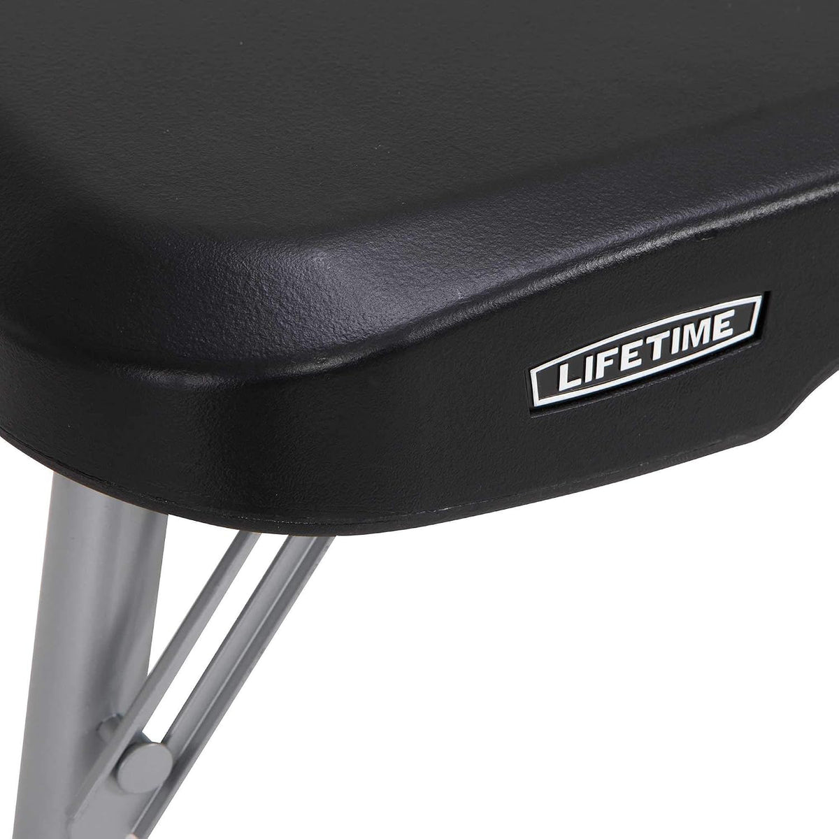 LIFETIME Stacking Compact Folding Table, 30 in. x 20 in., Black and Silver, Indoor/Outdoor