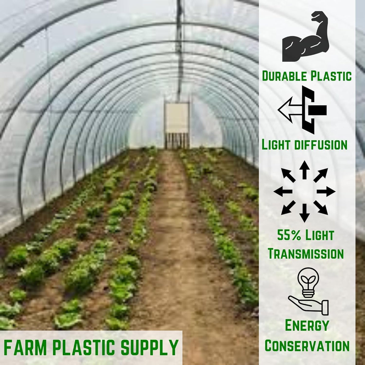 Farm Plastic Supply - 6 Mil White Plastic Sheeting - Overwintering Film, 6 Mil White Plastic Film, Greenhouse Plastic, Durable Plastic Sheeting (32' x 40')
