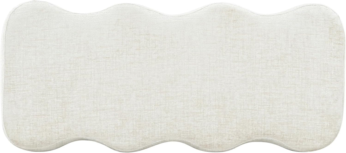 SAFAVIEH Couture Collection Jacqualessa Cream Chenille Bench (Fully Assembled)