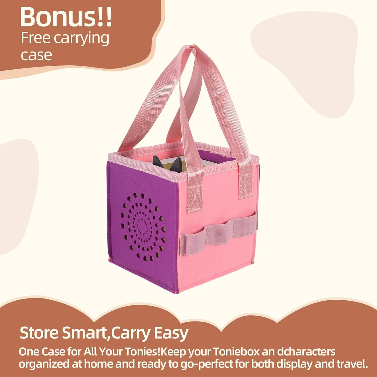 Givilio Tonie Shelf for Toniebox - Toniebox Storage for All Your Tonie Accessories toniebox Characters and toniebox Figures, Toniebox Organizer, Tonie Shelf(Pink)