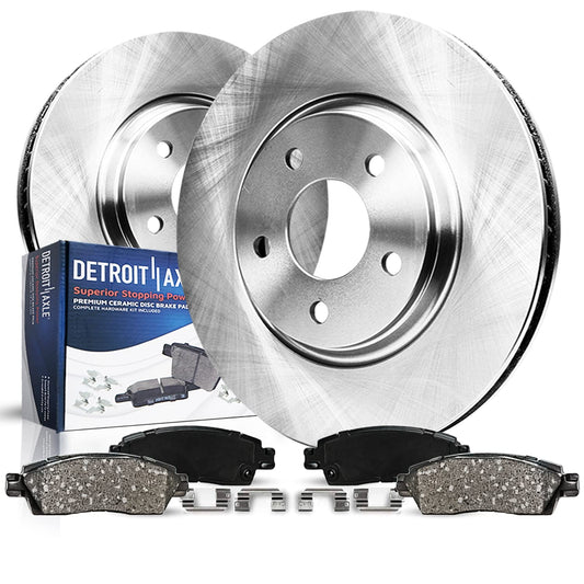 Detroit Axle - Front Brake Kit for 1990-2000 Honda Civic 1990-1991 CRX, 1993-1997 Civic Del Sol Disc Brake Rotors Ceramic Brakes