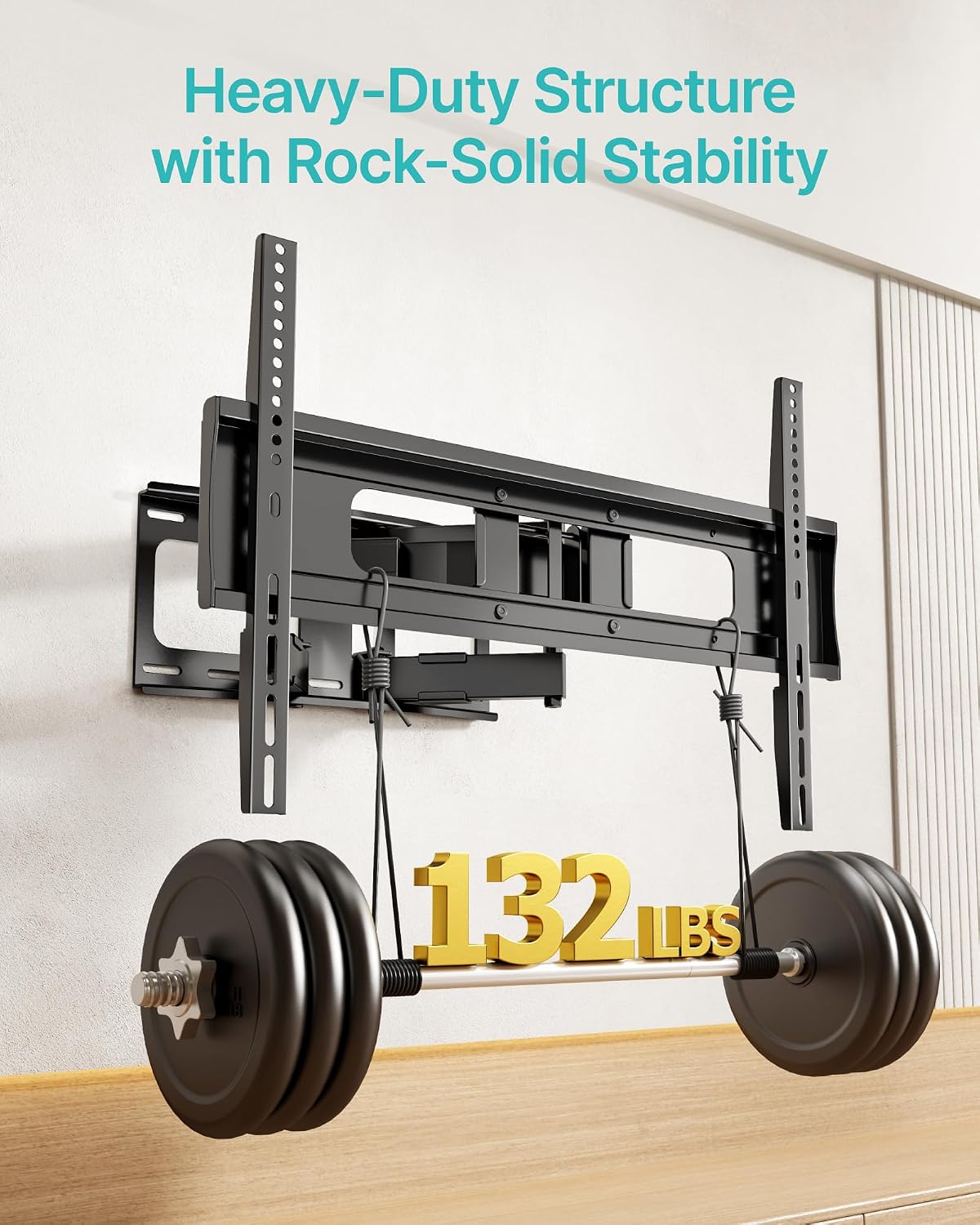Pegzone Full Motion TV Wall Mount for 37-90 Inch TVs up to 132lbs | Swivel Tilt Extension Heavy Duty TV Bracket with Articulating Arms, Pre-Assembled Mount, Max 16" Wood Studs, VESA 600x400mm