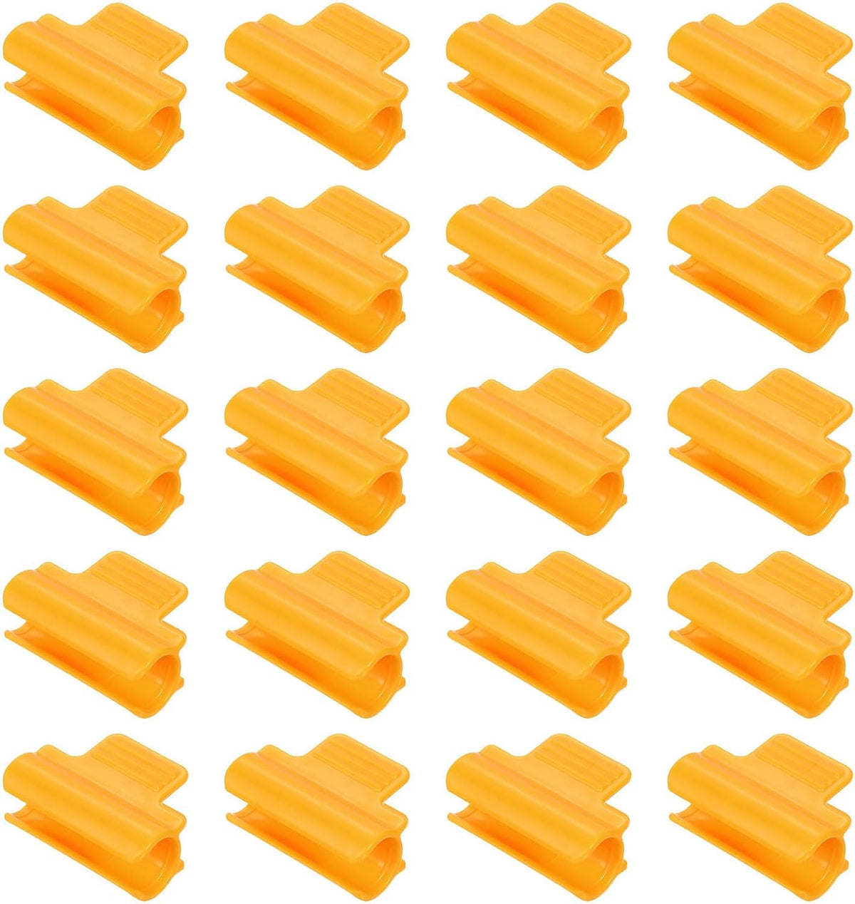 uxcell Greenhouse Clamps for 5/8inch PVC Pipe, 20pcs Greenhouse Film Clamps Shading Net Rod Clip Garden Hoops for Row Cover, Greenhouse Plastic Sheeting(Orange)