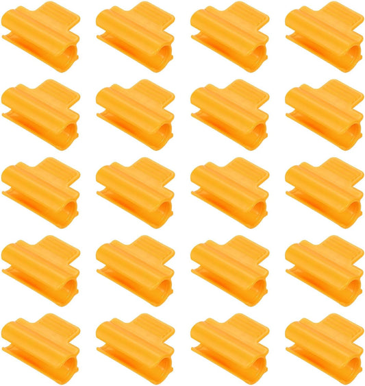 uxcell Greenhouse Clamps for 5/8inch PVC Pipe, 20pcs Greenhouse Film Clamps Shading Net Rod Clip Garden Hoops for Row Cover, Greenhouse Plastic Sheeting(Orange)