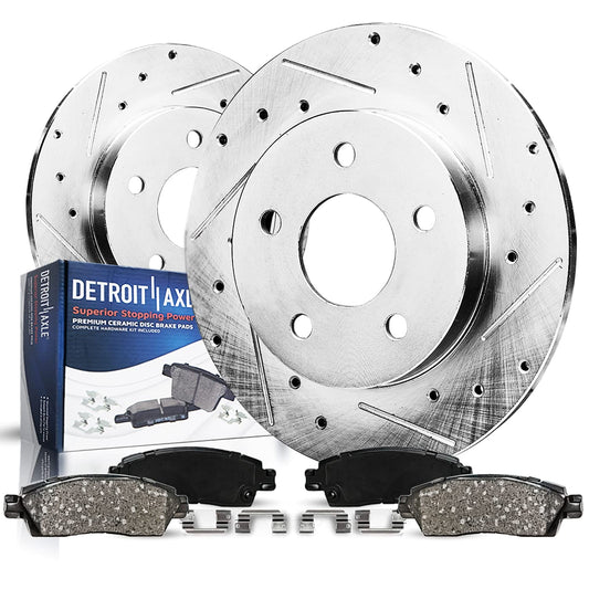Detroit Axle - Rear Brake Kit for 2011-2019 Ford Explorer, 2010-2019 Taurus, 09-19 Flex, 09-12 Lincoln MKS, 11-12 Edge MKX, Dril