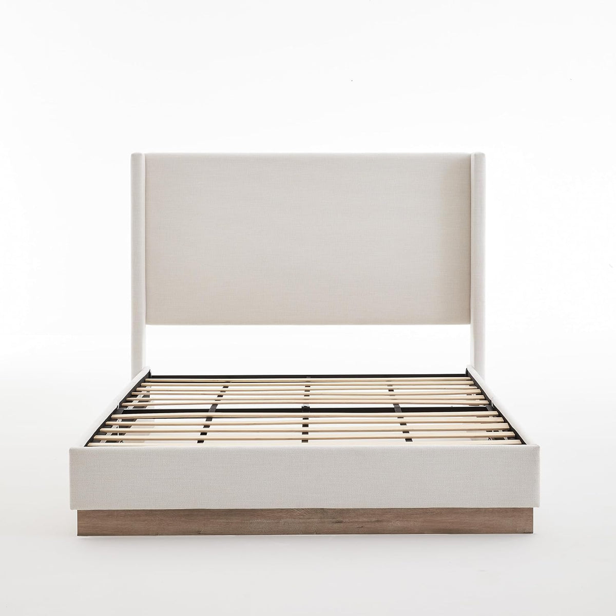 KEIKI King Size Upholstered Wingback Bed with 52.5" High Headboard,