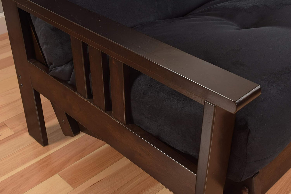 Kodiak Furniture Monterey Queen-size Futon, Espresso Finish with Suede Gray Mattress