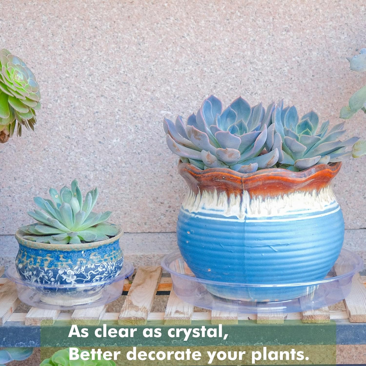 Plant Saucer 30 Pack Plant Trays for Pots 12 Inch Plastic Plant Saucers for Outdoors and Indoors Clear Drip Trays for Potted Plants Flower Pot Plates to Catch Water Plant Drainage Dishes No Holes