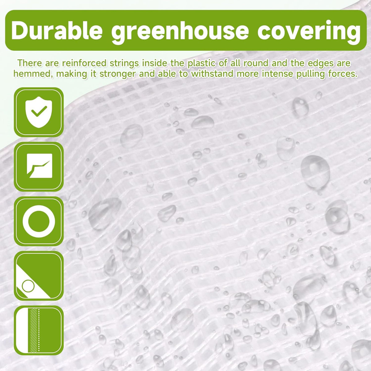 16Ftx20Ft Greenhouse Cover,Clear Plastic Tarps,16Mil Heavy Duty Waterproof tarp with UV Resistance and Grommets,Greenhouse Plastic for Gardening,Farming,Nursery,Garden