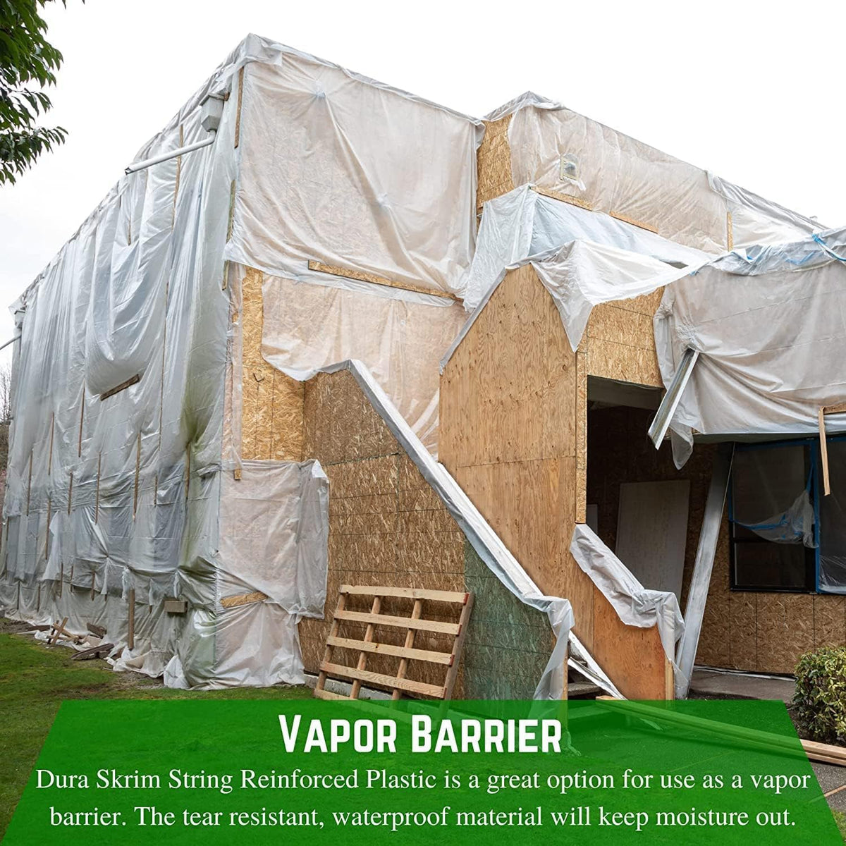 Farm Plastic Supply - Dura Skrim String Reinforced Clear Plastic Sheeting - 6 Mil - (16' x 100') - Reinforced Poly Film Tear Resistant, Weatherproof, Vapor Barrier Polyethylene Roll for Construction