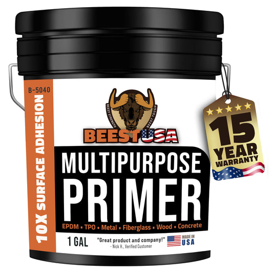 BEEST Multi-Purpose Primer - Gray, 1 Gallon Covers up to 250 Sq Ft| Liquid Rubber Deck Coating - Elastomeric Roof Coating - Wate