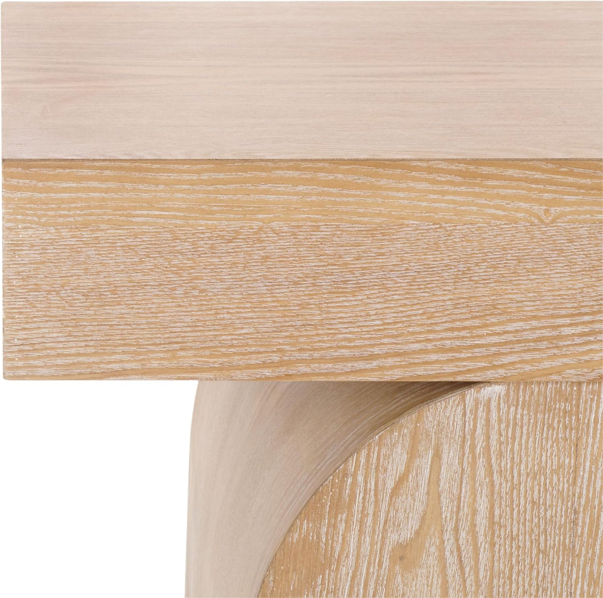 SAFAVIEH Home Collection Baraki Modern Bleached White Pedestal End Table (Fully Assembled)