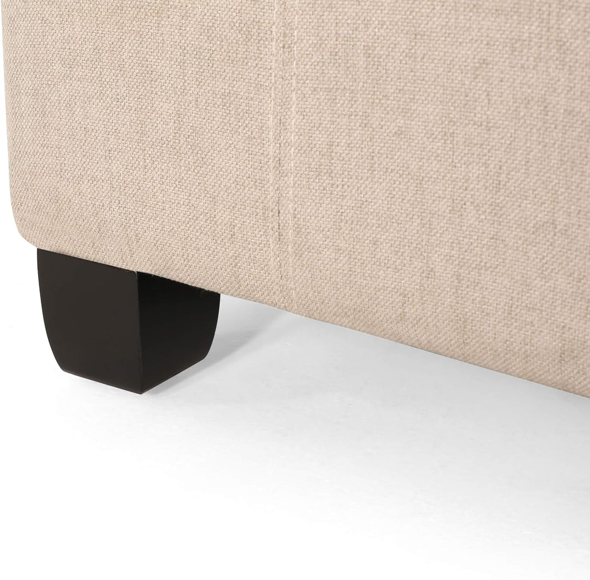 Merax 31" Modern Fabric Square Storage Ottoman, Foot Rest Waffle Stitch Pattern Multifunctional Extra Seat, Side Table, Footstool for Living Room Bedroom, Wheat
