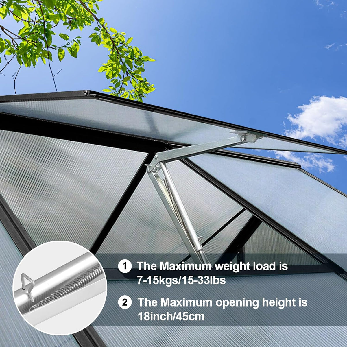 Auto Roof Vent Opener 2PCS Greenhouse Automatic Vent Window Opener Greenhouse Accessories Solar Heat Sensitive Auto Vent Kit Gardening Tools for Ventilation