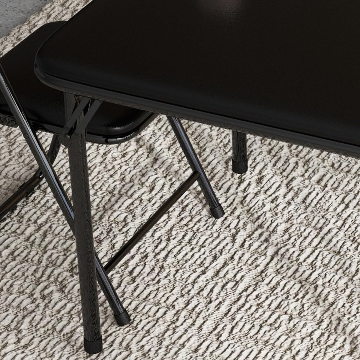 Folding Table and Chair Set of 3 Fold-Flat Design No Assembly PU Padded | 3-Piece PU Padded No Assembly PU Padded Comfort – A Perfect Space-Saving Activity Set for Kids Ages 2-8