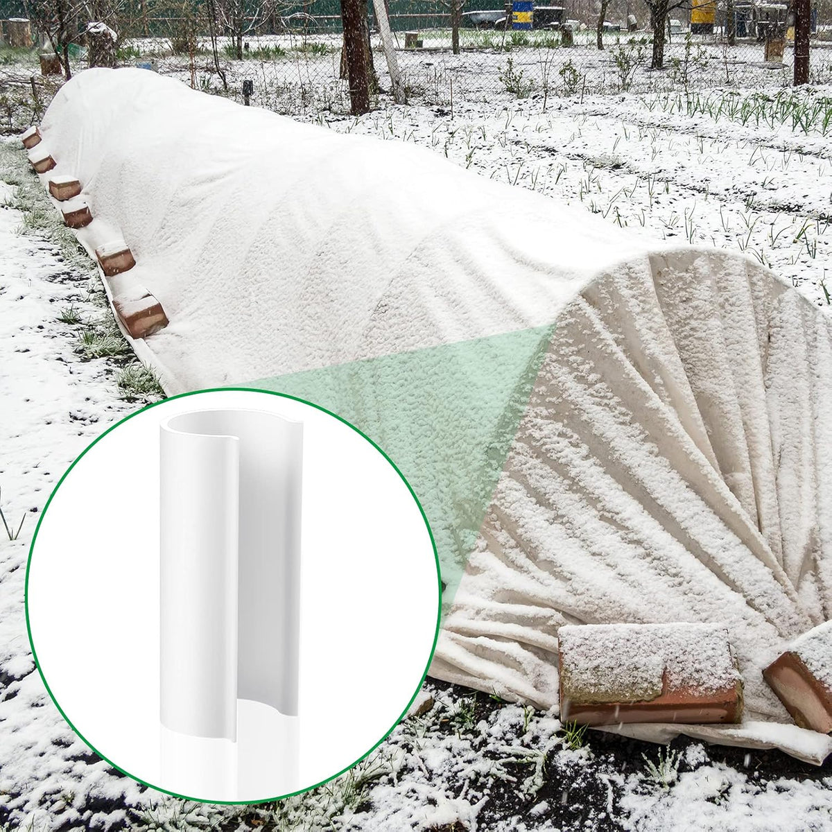 Jetec 32 Pcs PVC Pipe Clips Pool Cover Clamps for Above Ground Pool Greenhouses, Row Covers, Garden, Shelters, Bird Protection, 2.4 Inch Long(for 3/4 Inch PVC Pipe,White)