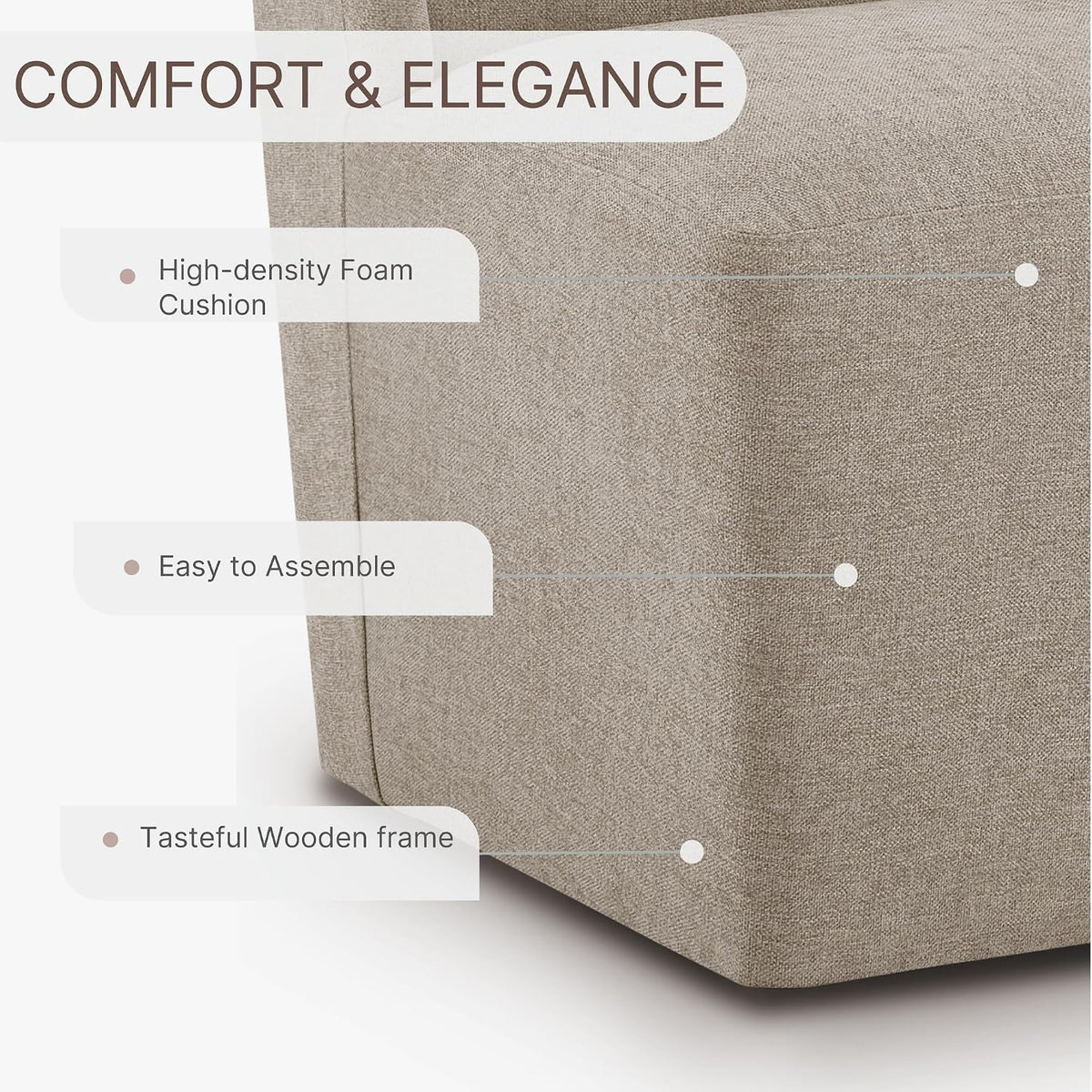 KISLOT Dining Chairs with Casters Require Assembly Upholstered Wingback Single Sofa Armless Deskchair for Bedroom Waiting Room Kitchen Diningroom