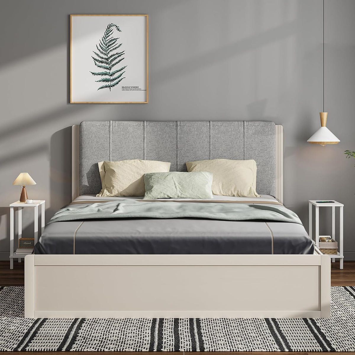 TUTOTAK Small Side Table, Narrow End Table, Skinny Sofa Table, Slim Nightstand, Couch Table, Living Room, Bed Room, White TB01BW062