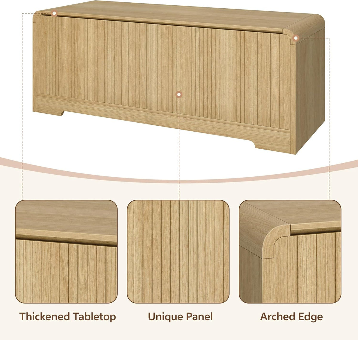 Storage Chest, 47.2" Large Entryway Bench with Storage, Wooden Storage Chest for Bedroom w/Lift Top, Modern Blanket Chest with 2 Safety Hinges for Entryway Living Room Hallway, Natural