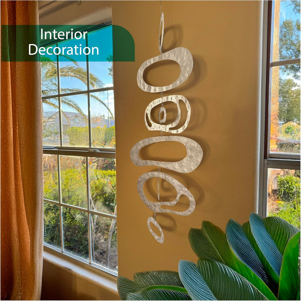 Trenton Gifts Hanging Wind Spinner - Wind Spinners Outdoor Hanging Kinetic Garden Decor - Whirligigs for Yard & Garden - Large Art Deco Design for Outside - Decorative Outdoor Mobiles