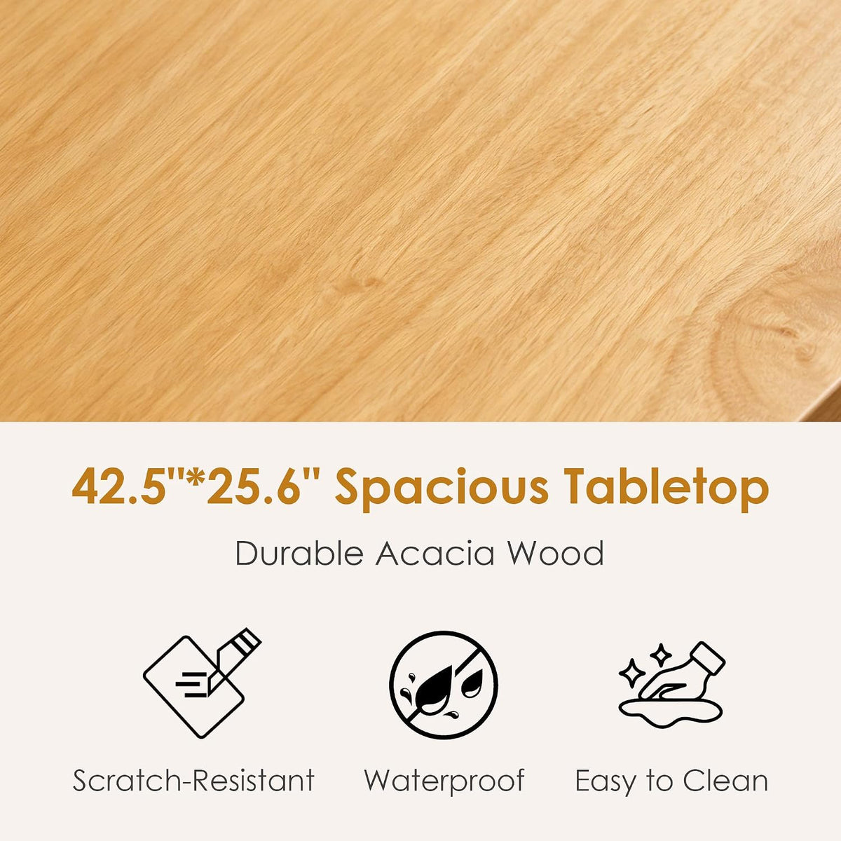 DlandHome 5 Piece Dining Table Set, Wood Kitchen Table with 4 Chairs for Dining Room, Apartment, Breakfast Nook, Solid Wood Farmhouse Dinner Table Set, Natural White
