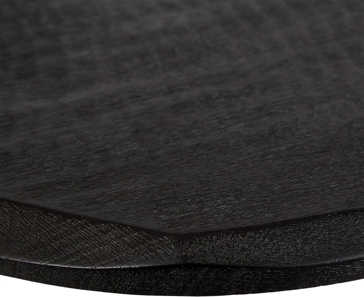 Kate and Laurel Tavares Modern Wooden Round Side Table, 18 x 18 x 20, Black, Solid Wood Accent End Table with Textured Top and Faceted Edge for Use as Indoor Plant Stand or Living Room Decor Piece