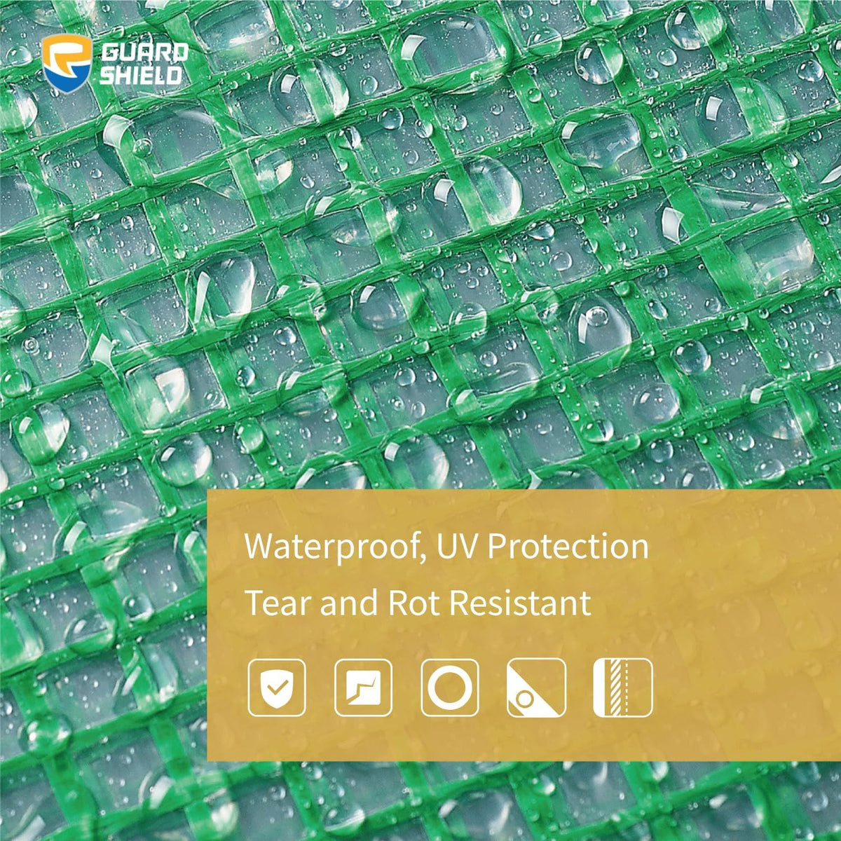 GUARD SHIELD Clear Green Tarp Heavy Duty 20x40 Feet Waterproof for Greenhouse Outdoor Garden Poly Cover UV Resistant 3x3 Weave 10mil