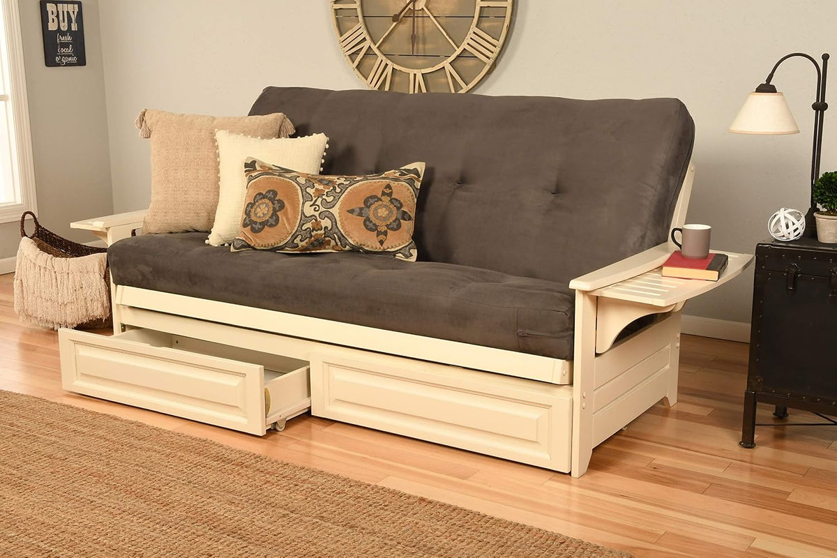 Kodiak Furniture Futon Set, Full, White