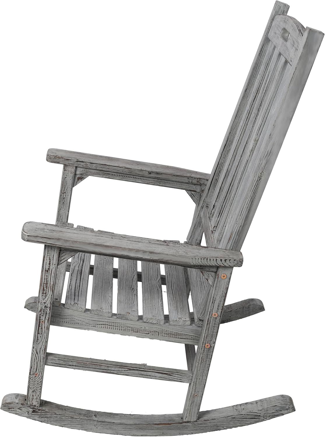 Oversized Wooden Porch Rocker Chair: Classic Fir Wood Design with 21-Inch Wide Seat & High Backrest - Smooth Rocking Motion for Indoor & Outdoor Use - Supports Up to 330 lbs