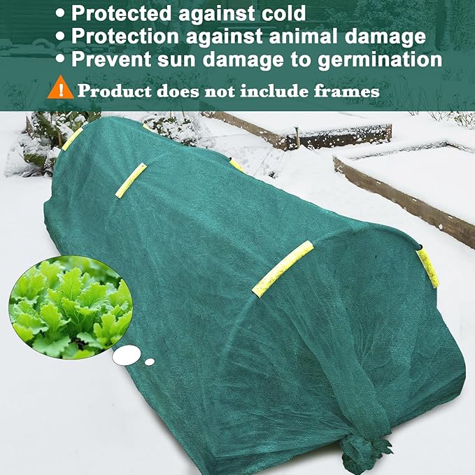 NNG 10x10ft Plant Covers Freeze Protection Frost Blankets 1.35oz/yd² Non-Woven Fabric Floating Row Cover Plant Blanket Protector Garden Winterize for Winter Outdoor Plants,Vegetables