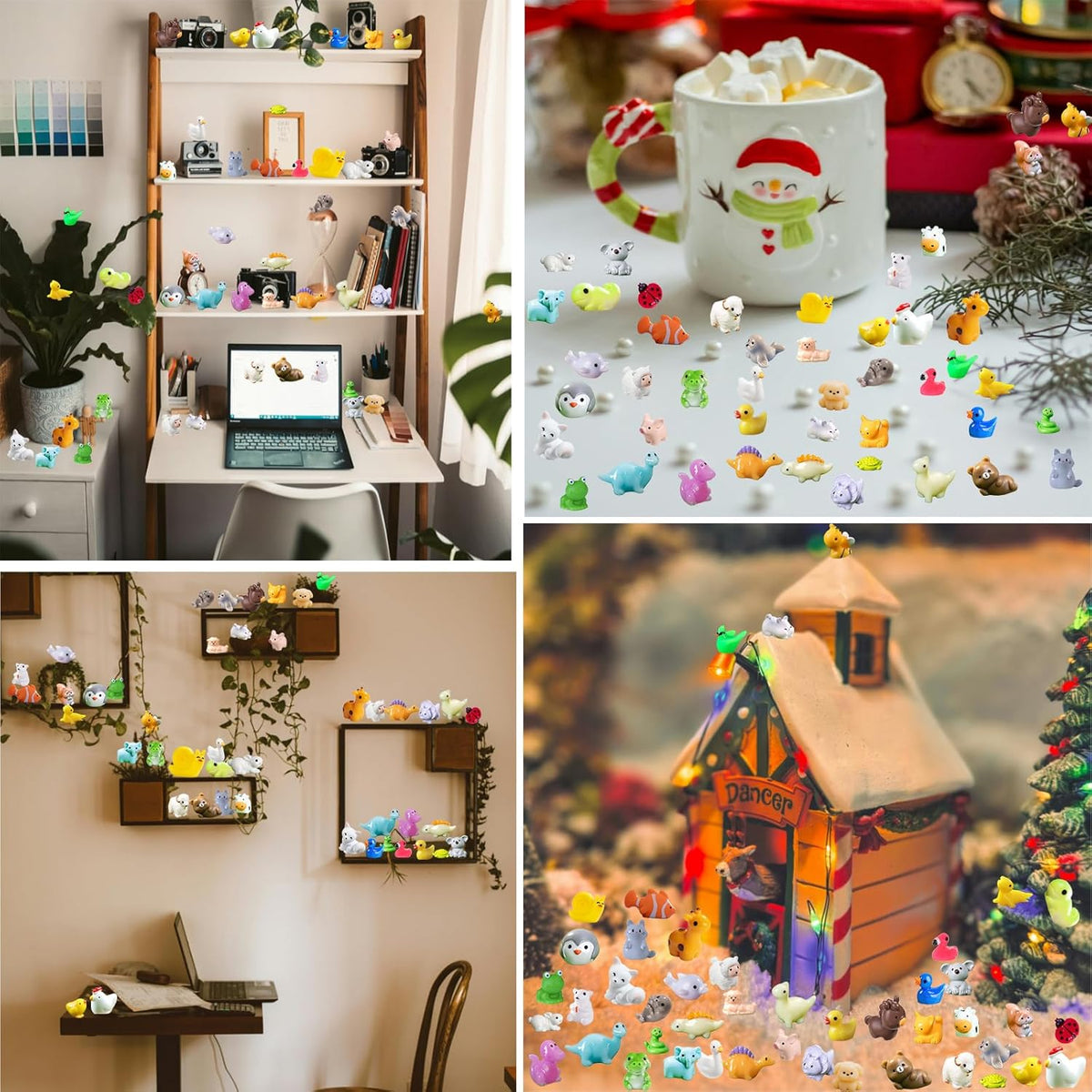 45-Piece Mini Resin Animals, 45 Styles Resin Animals Variety Pack for Dollhouse Fairy Garden Miniature Accessories Home Landscape Aquarium Hide DIY Crafts Decor Gift Giving