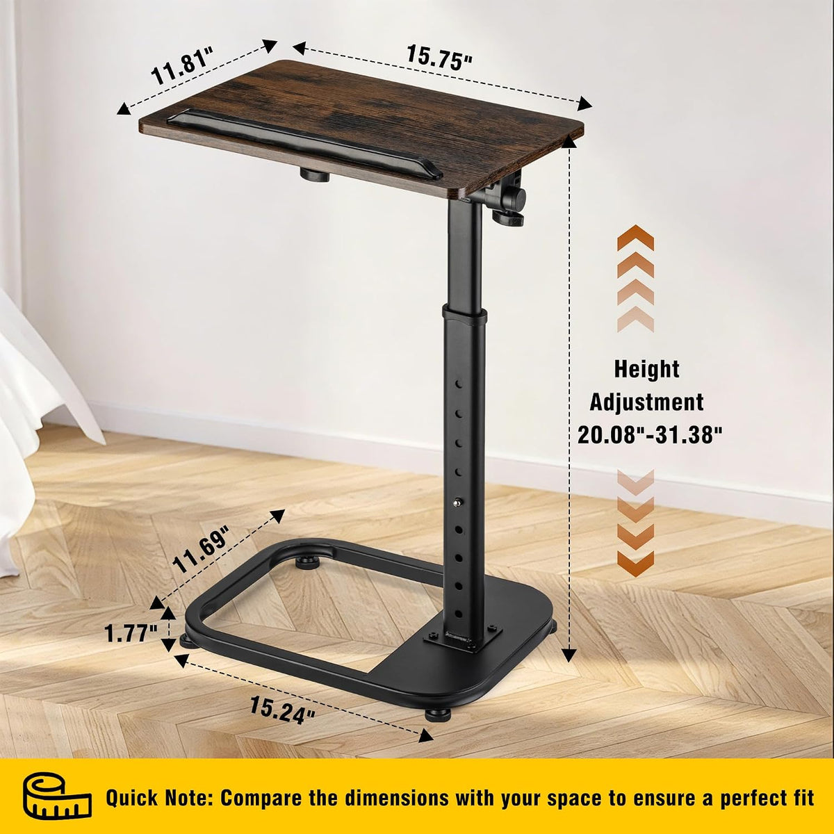 facka Adjustable Height TV Tray Table for Couch Eating, Laptop Small Spaces