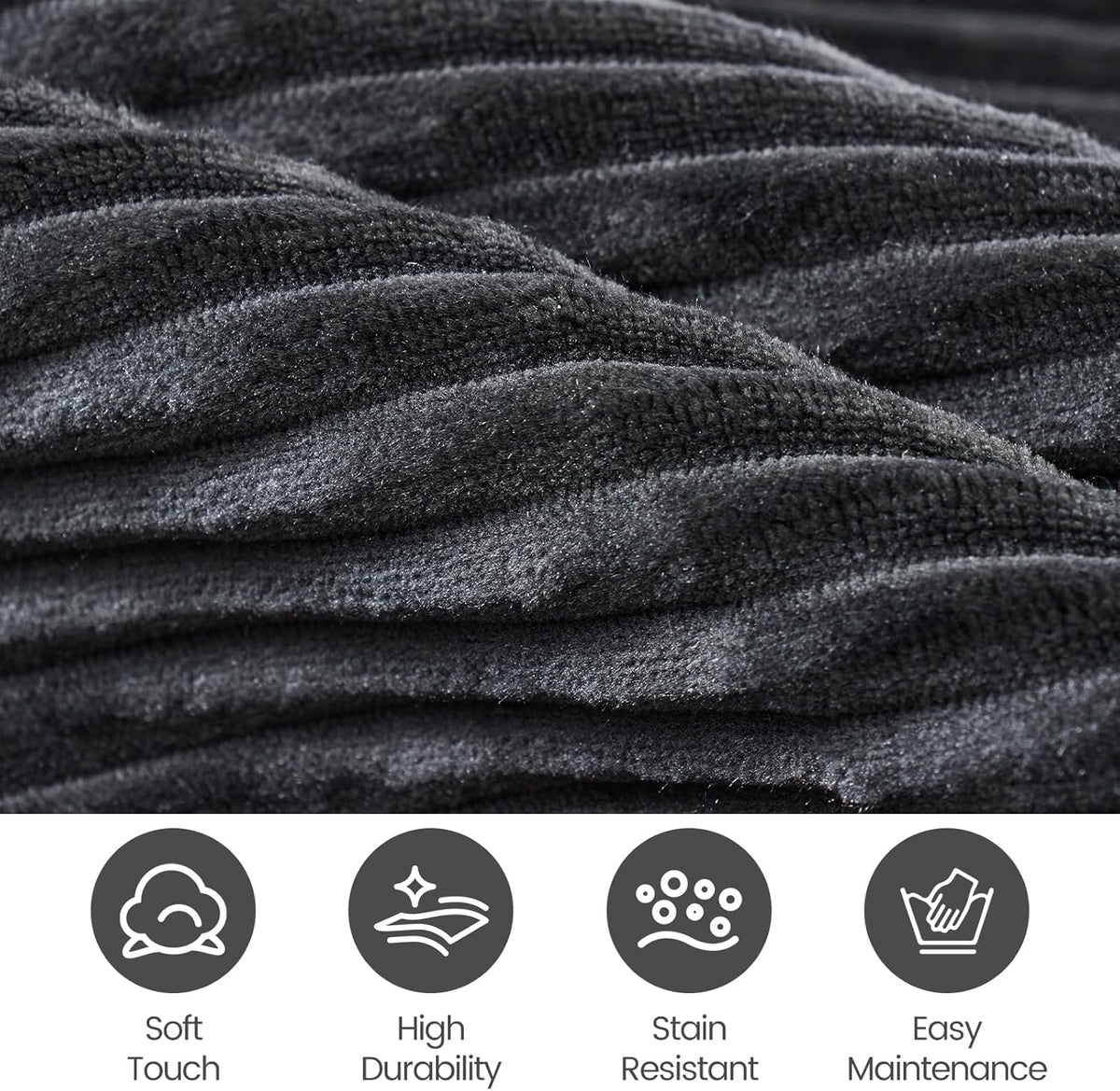 Bean Bag Chairs for Teens, 3FT Bean Bag with Memory Foam Filling, Bean Bag Chairs with Plush Microfiber Removable Cover, Cozy Sofa for Reading, Gaming- Black