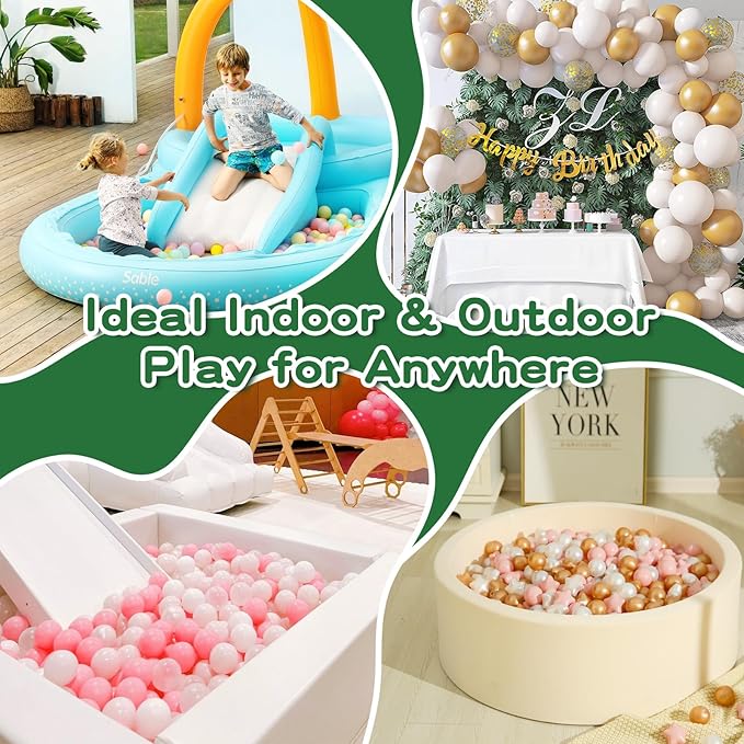 TRENDPLAY Plastic Balls for Ball Pits - Hollow Balls- Safe and Exciting Playtime - Perfect for Baby Pools, Birthday Party Decoration