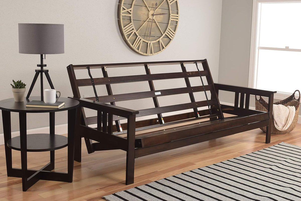 Kodiak Furniture Monterey Queen-size Futon, Espresso Finish with Oregon Trail Java Mattress