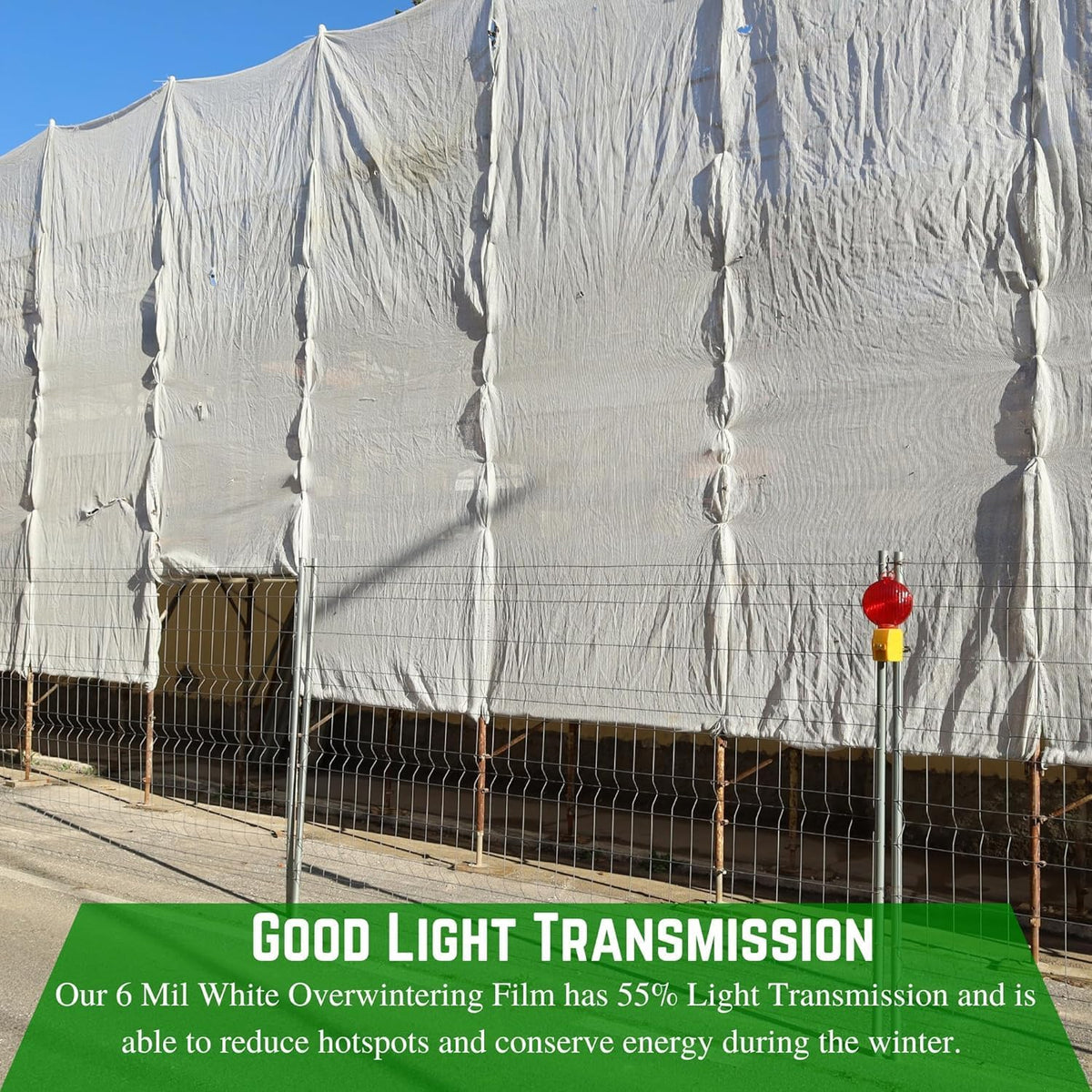 Farm Plastic Supply - 6 Mil White Plastic Sheeting - Overwintering Film, 6 Mil White Plastic Film, Greenhouse Plastic, Durable Plastic Sheeting (20' x 125')