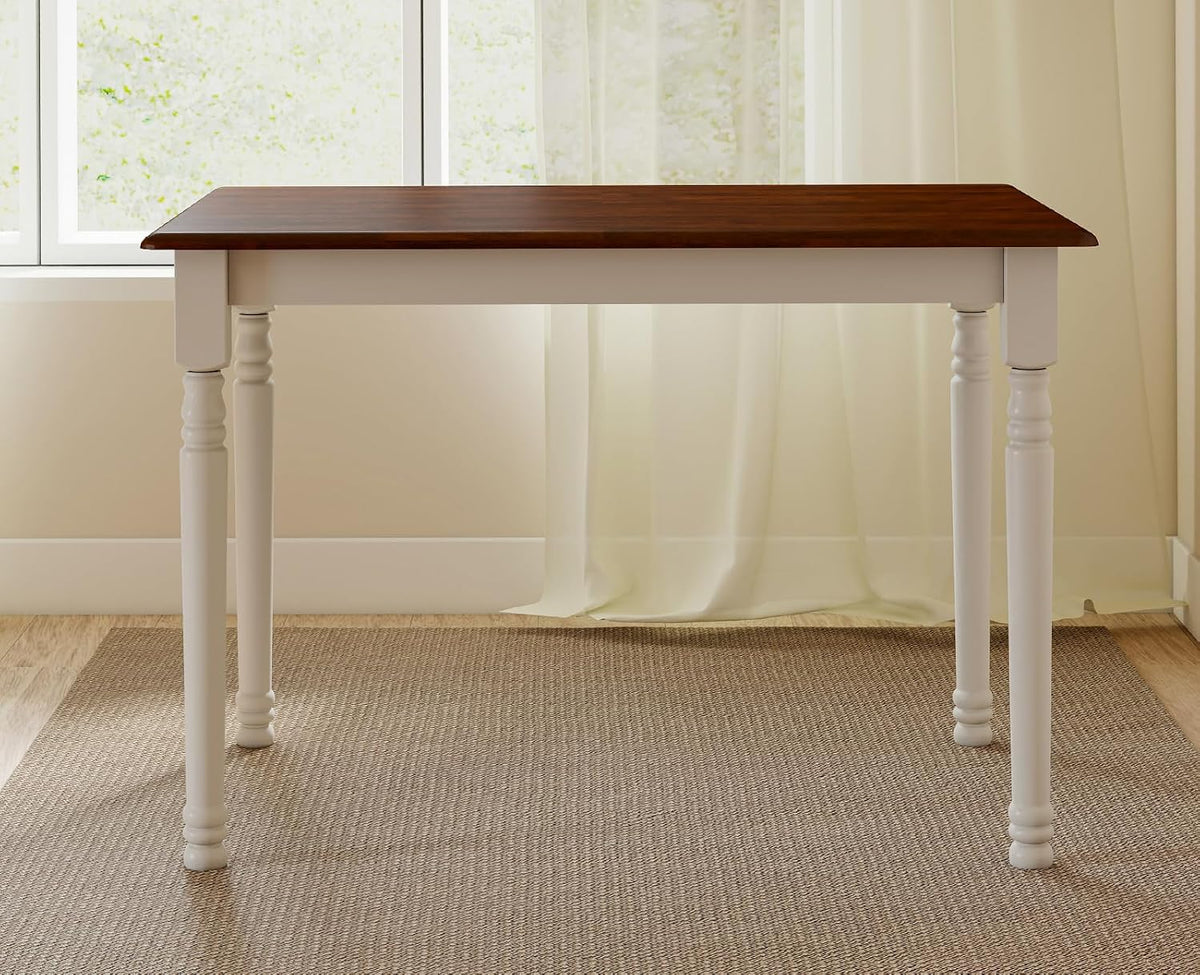 chairus 43" Wood Dining Table for 2-4, Rectangular Kitchen Table with Turned Leg, Modern Farmhouse Dining Room Table for Small Space Apartment Office Living Room Restaurant, Reddish Brown Tabletop
