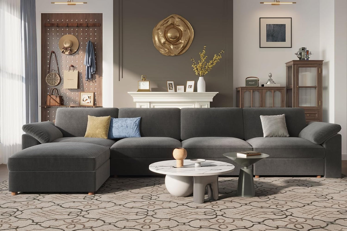 EASE MOOSE Oversized Sectional Modular Sofa,Extra Large L Shaped Couch Wide Deep Seat, Modern Comfy Modular Cloud Couch for Living Room,Removable and Washable