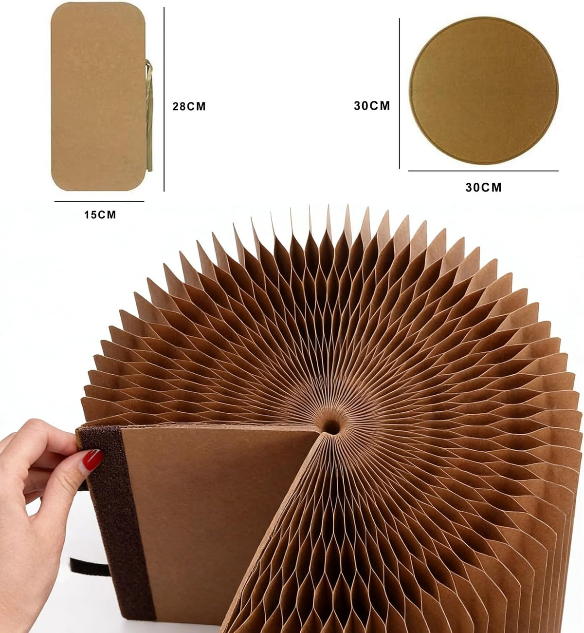 Foldable Stool — Paper Foldable Stool,Folding Paper Stool, (Book-Sized) ，11 Inches High ，Made from Eco-Friendly Kraft Paper ， Ideal for Home & Travel ， Supports Up to 660 lbs ，Brown