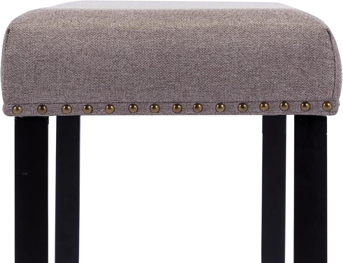 Duhome Elegant Lifestyle Nailhead Trim Bench, Khaki, Wood
