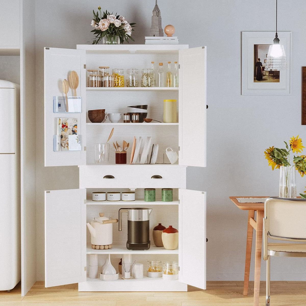IRONCK Storage Cabinet with Drawers and Doors for Living Room and Entryway | Open Shelves, Adjustable shelves, Organized essentials