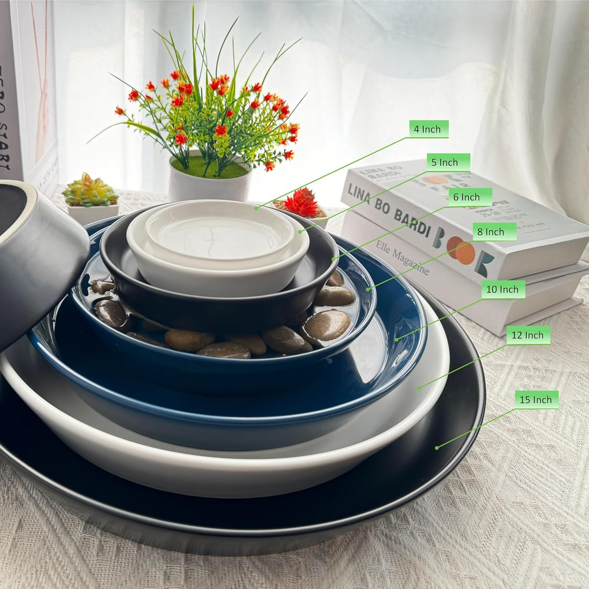Ceramic Plant Saucers, 10 Inch (11 Inch) Plant Trays, Durable Round Glazed Ceramic Flower Plant Water Drip Tray for Pots Planter, Heavy Duty Plant Dish Plant Plate to Catch Water for Indoor & Outdoor