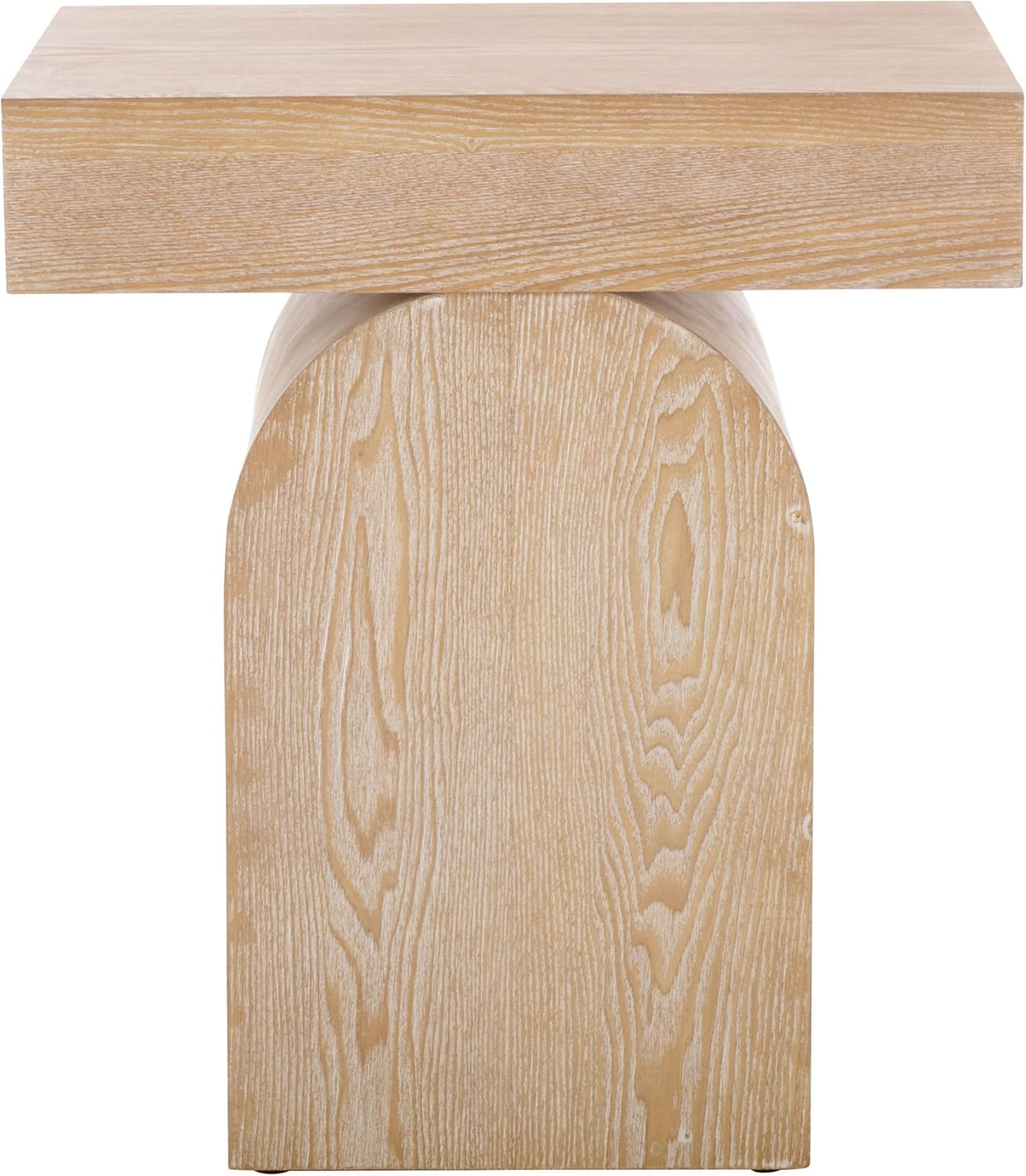 SAFAVIEH Home Collection Baraki Modern Bleached White Pedestal End Table (Fully Assembled)