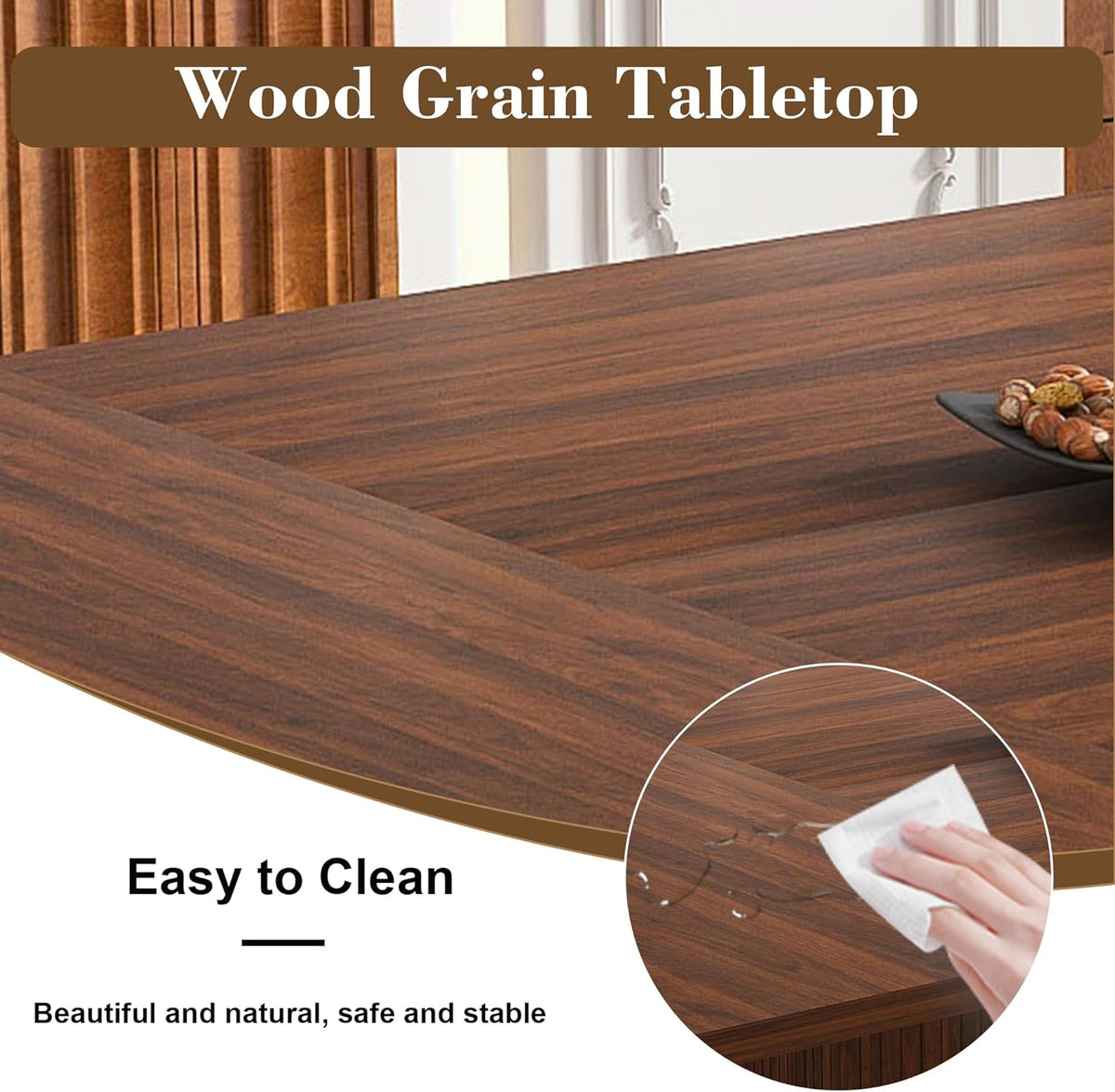 78.74" Dining Table Set for 8 with Storage Cabinet, Large Rectangular Dining Table Set with 8 Upholstered Chairs, 9 Piece Walnut Dining Room Table and Chairs Set for Big Family